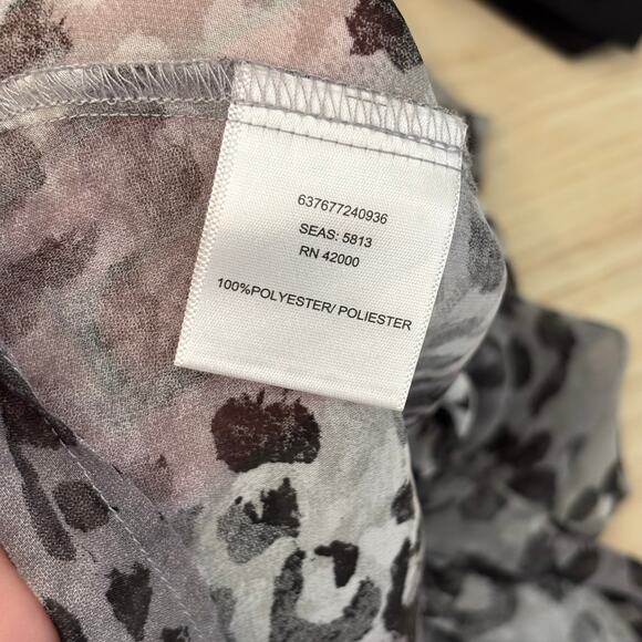 Bongo Shirt Womens XL Animal Leopard Tunic Sheer Blouse High Low Witchy Flowy - Picture 13 of 14